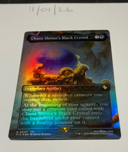 Magic the Gathering MTG Chaos Shrine's Black Crystal Borderless FOIL Card NM/M - Image 1