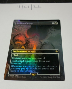 Magic the Gathering MTG Brilliant Wings x1 Borderless FOIL Card NM/M - Image 1