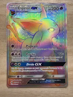 Espeon GX Sun & Moon Base Set 152/149 Pokemon Holo Secret Rare Rainbow NM+ - Image 1