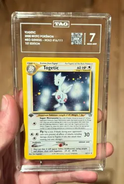 SWIRL! Pokemon Neo Genesis 1st Edition - Togetic 16/111 Holo Rare TAG 7 NM - Image 1