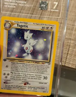 SWIRL! Pokemon Neo Genesis 1st Edition - Togetic 16/111 Holo Rare TAG 7 NM - Image 3