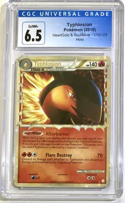 CGC 6.5 Ex/Near Mint Pokemon Typhlosion Prime Heartgold Soulsilver 110/123 Holo - Image 1