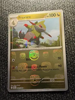 Pokemon Fraxure Black Bolt-Master Ball Pattern 069/086 NM - Image 3