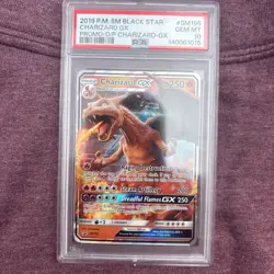 2019 POKEMON SM BLACK STAR PROMO #SM195 CHARIZARD GX PSA 10 - Image 1