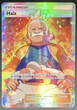 POKEMON TRAINER HALA FULL ART 143/145 GUARDIANS RISING ENGLISH NEAR MINT 2017! - Image 1