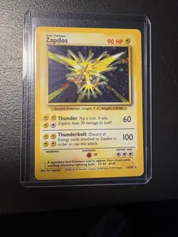 NM, RAW Pokemon ZAPDOS Base Set 16/102 * Holo Foil RARE - Image 1