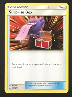 Pokemon TCG Surprise Box Gengar 187/214 SM Unbroken Bonds Regular Uncommon LP - Image 1