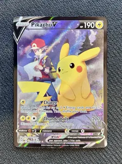 Pokemon TCG Pikachu v TG16/TG30 Lost Origin 2022 Full Art Holo Ultra Rare Mint - Image 1