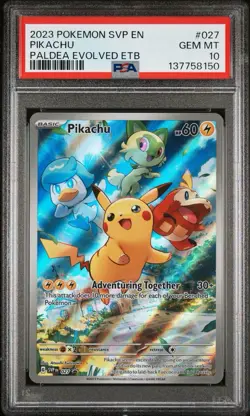 2023 POKEMON SVP PALDEA EVOLVED ETB PROMO #027 PIKACHU PSA 10 - Image 1
