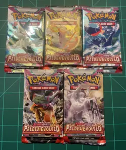 Pokemon TCG Paldea Evolved Booster Packs 5 Art Set - Image 1