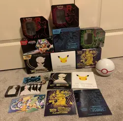 Lot Of 9 Pokemon Celebrations Empty ETB & Tins Boxes - Image 1