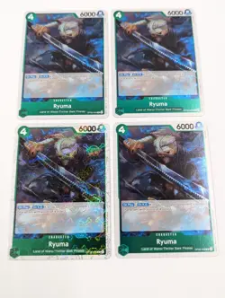 4x Lot One Piece TCG Ryuma (3x Normal Foil 1x Jolly Roger) OP06-036 Rare Foil - Image 1
