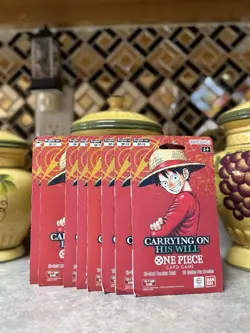 One Piece OP-13 Carrying on His Will Sleeved Booster Packs Lot of 8 - Image 1