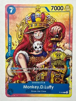 Monkey.D.Luffy (2nd Anniversary Stamped Promo) P-043 English -GRADEABLE- - Image 2