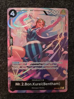 Mr.2.Bon.Kurei (Bentham) Foil The Azure Sea's Seven Alt Art OP14-091 One Piece - Image 2