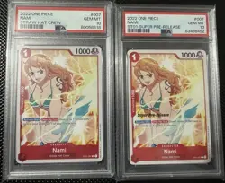 ONE PIECE SUPER PRE RELEASE And OG ST01-007 NAMI PSA 10 GEM MINT - Image 1