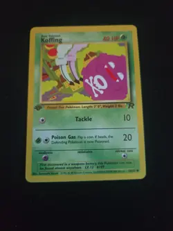 Koffing 1st Edition Pokemon Card Team Rocket 58/82 LP - Image 1