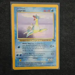Pokemon TCG Fossil Lapras 10/62 Holo Rare 80 HP Basic 1999 English Card - Image 1