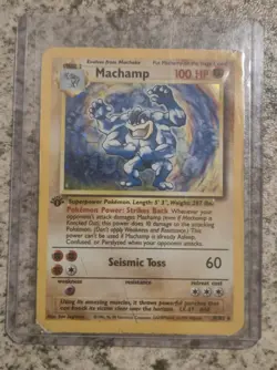 Pokemon TCG Machamp Holo Rare Card WOTC First Edition, MP Base Set, 8/102 - Image 2