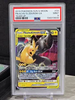 Pokemon Card TCG Pikachu & Zekrom GX Sun & Moon Team Up 2019 Holo 33/181 PSA 9 - Image 3