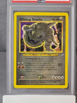 2002 Pokemon Neo Destiny Shining Steelix #112 trading card. PSA NM-MT 8 - Image 1
