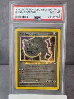 2002 Pokemon Neo Destiny Shining Steelix #112 trading card. PSA NM-MT 8 - Image 2