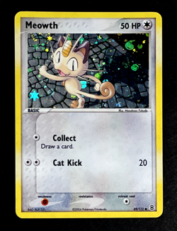 2004 Pokemon MEOWTH Ex FireRed & LeafGreen Set REVERSE HOLO Card 69/112 SWIRL NM - Image 2