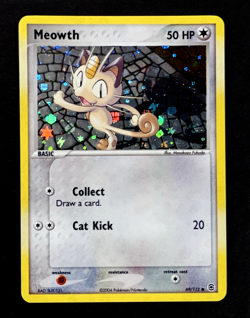 2004 Pokemon MEOWTH Ex FireRed & LeafGreen Set REVERSE HOLO Card 69/112 SWIRL NM - Image 4
