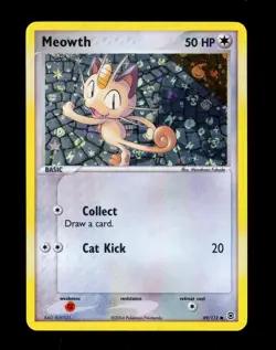 2004 Pokemon MEOWTH Ex FireRed & LeafGreen Set REVERSE HOLO Card 69/112 SWIRL NM - Image 5
