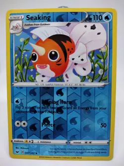 SEAKING SWORD & SHIELD BASE SET REVERSE-HOLO FOIL POKEMON CARD 047/202 NM - Image 1