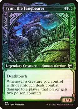 1x NM Fynn, the Fangbearer [Showcase Foil] - Kaldheim MTG pack fresh - Image 1