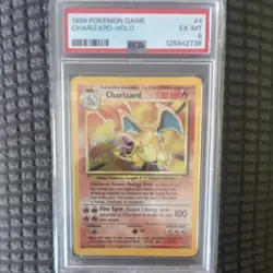1999 Pokemon TCG Charizard Holo Rare Base Set 4/102 PSA 6 English - Image 1