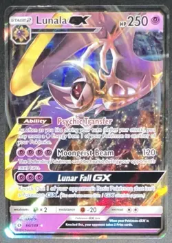 POKEMON LUNALA GX 66/149 SUN e MOON ENGLISH NEAR MINT 2017! - Image 1