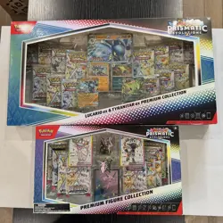 Pokemon TCG PRISMATIC EVOLUTIONS Premium Figure Collection Box & Lucario Ex Box! - Image 1