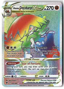 Hisuian Decidueye VSTAR ⭐ 195/189 Holo Rare Rainbow Astral Radiance Pokemon NM - Image 1