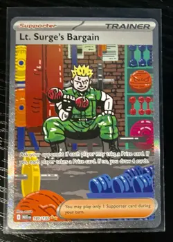 Pokemon Mega Evolution Lt. Surge's Bargain 185/132 SIR, Near Mint Condition - Image 1