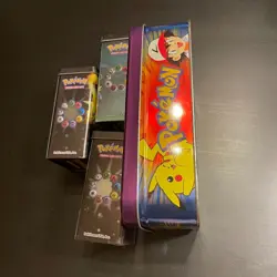 Topps 1999 Pokemon Team Rocket Tin TV Animated Edition + 3 Magma vs. Aqua Tins - Image 2