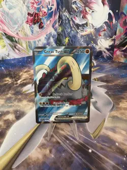 Pokemon TCG Great Tusk EX Scarlet & Violet Base Set Holo Double Rare - Image 1