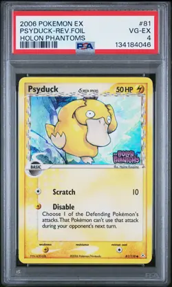2006 POKEMON EX HOLON PHANTOMS #81 PSYDUCK-REVERSE FOIL PSA 4 - Image 1