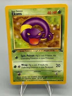Ekans 46/62 1st-Edition Fossil English WOTC Pokemon 1999 Vtg TCG NM - Image 1