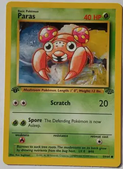 Pokemon - Paras - Jungle 59/64 1st Edition - Common - LP - Image 1