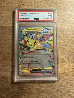 2024 POKEMON SSP EN-SURGING SPARKS #057 PIKACHU EX PSA 9 - Image 1