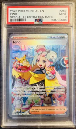 Pokemon TCG Paldea Evolved Iono #269 Sepcial Illustration Rare PSA 9 - Image 1