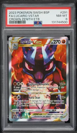 2023 Pokemon Sword & Shield Promo Crown Zenith ETB Full Art Lucario VSTAR #291 - Image 1
