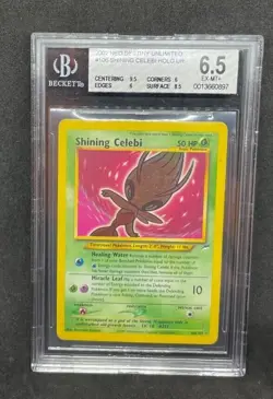 2002 Pokemon Neo Destiny Shining Celebi 106/105 Secret Holo BGS 6.5 (PSA 7 U) - Image 1