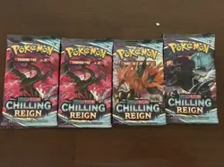 Pokemon TCG: Sword & Shield Chilling Reign Booster Pack X4! Last One Holdbacks 820650808470 - Image 1