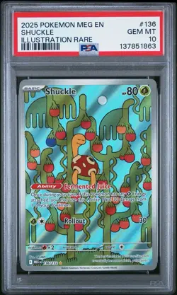 2025 POKEMON MEG EN-MEGA EVOLUTION ILLUSTRATION RARE #136 SHUCKLE PSA 10 - Image 1