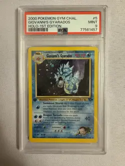 2000 Pokemon 1st Edition Giovanni’s Gyarados Holo Rare Gym Challenge 5/132 PSA 9 - Image 2
