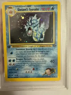 2000 Pokemon 1st Edition Giovanni’s Gyarados Holo Rare Gym Challenge 5/132 PSA 9 - Image 3
