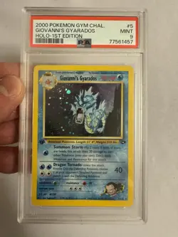 2000 Pokemon 1st Edition Giovanni’s Gyarados Holo Rare Gym Challenge 5/132 PSA 9 - Image 4